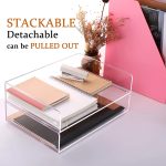 Paper Organizer Tray, Acrylic File Storage for Desk, Enlarged 4 Tiers Trays, Clear Letter Tray for Office Accessories (Multiple 4 Tier Enlarged) - Image 4